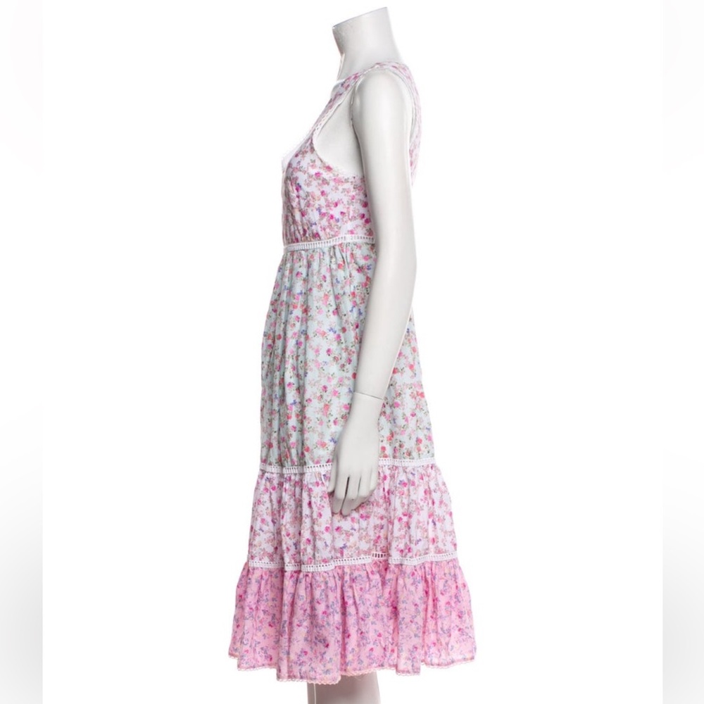 LoveShackFancy x Target Floral Cotton Knee Length Dress Cottagecore Romantic - Picture 3 of 5